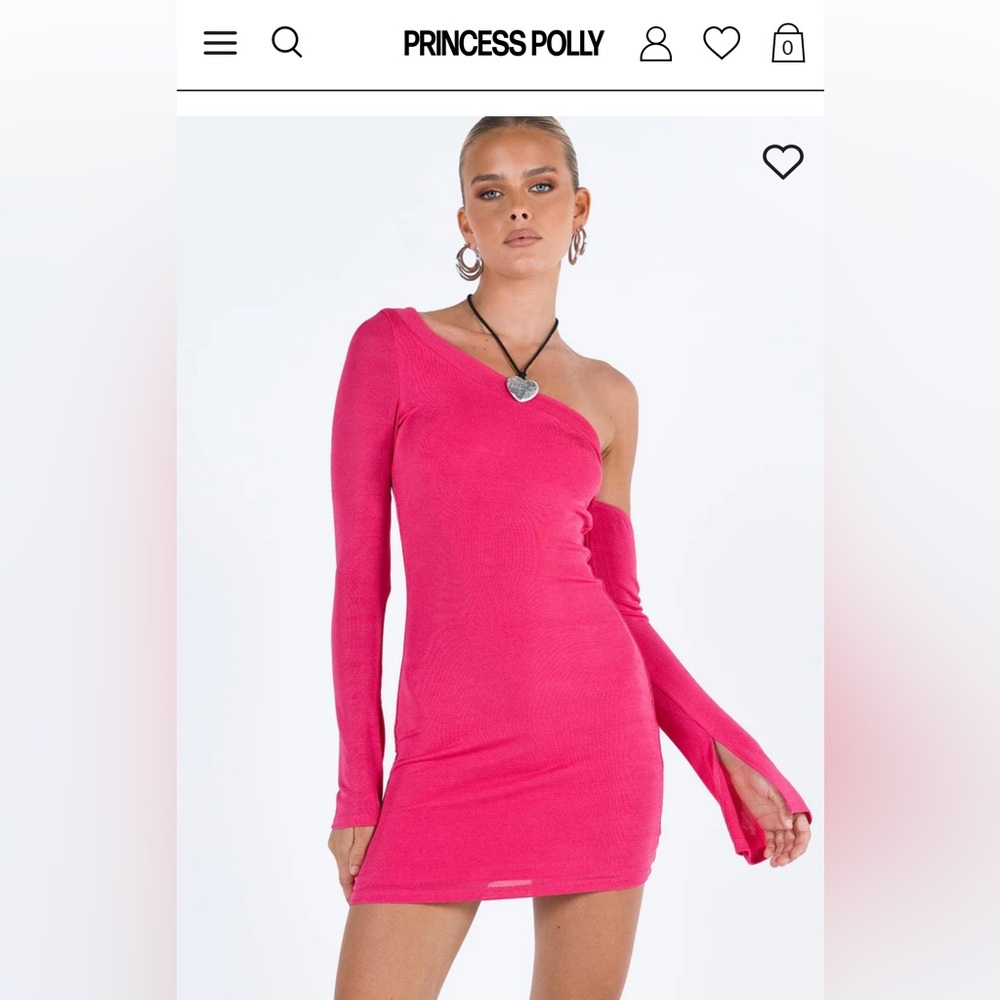 Princess Polly pink one shoulder mini dress